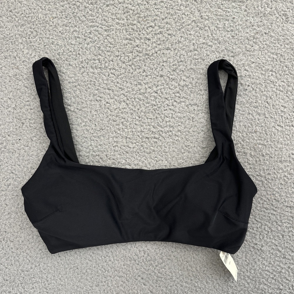 NWT Aerie Swim Scoop Bikini Top Black Beach Summer Vacation Women's Large